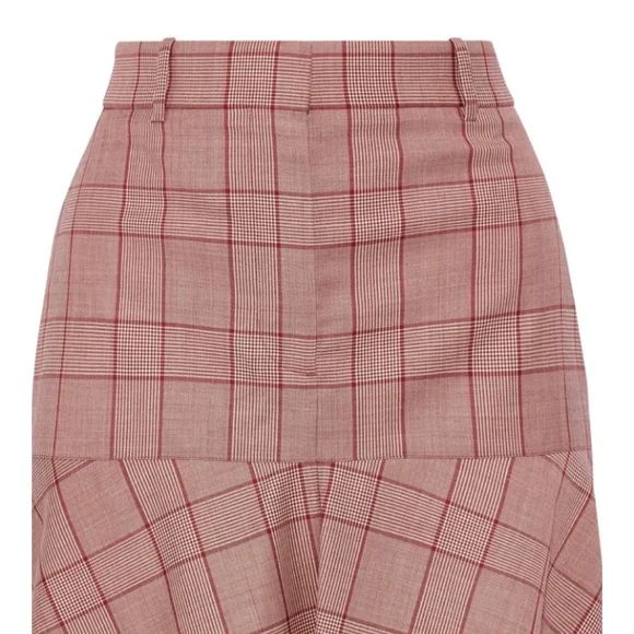 CALVIN KLEIN 205W39NYC Fluted Prince of Wales Red Plaid Mini Skirt It 44 - Picture 6 of 16